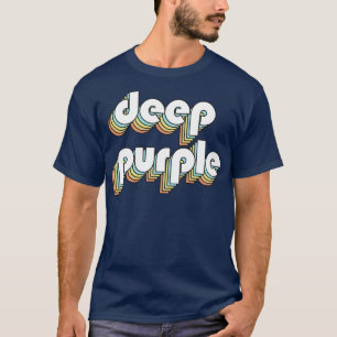 Deep Purple Retro Rainbow Typography Faded Style T-Shirt