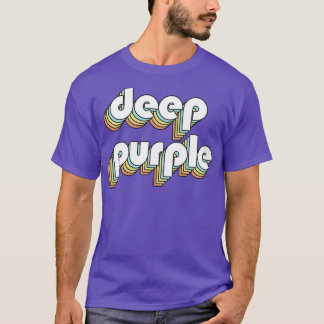 Deep Purple Retro Rainbow Typography Faded Style T-Shirt