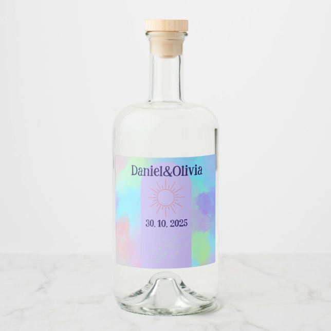 Deep Purple Soft Wedding Stuff Liquor Bottle Label (Front)