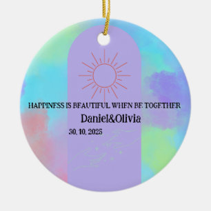 Deep Purple Soft Weeding Stuff Ceramic Tree Decoration