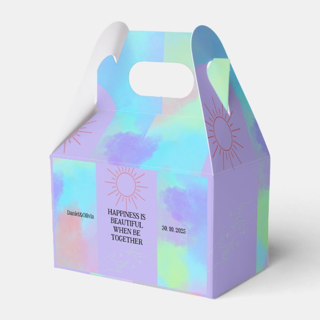 Deep Purple Soft Weeding Stuff  Favour Box (Front Side)