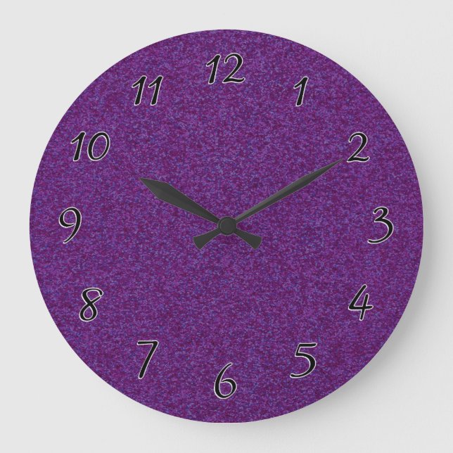 Deep Purple Sparkly Bits Large Clock (Front)