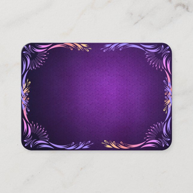 Deep Purple Template w/Border Design on a Business Card (Front)