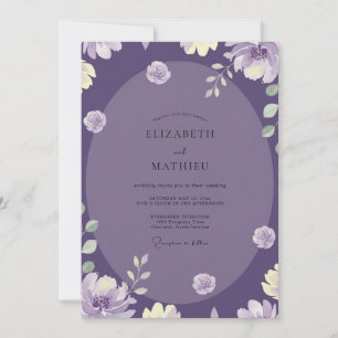 Deep Purple Vine Wedding Invitation