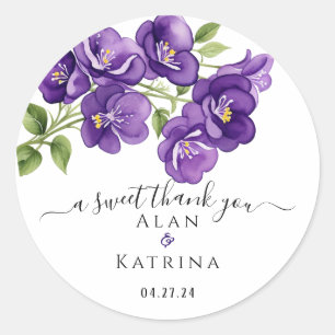 Deep Purple Violets Classic Round Sticker