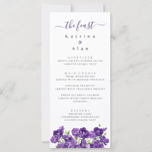 Deep Purple Violets Menu