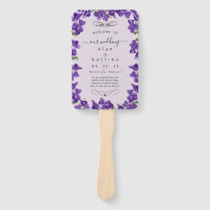 Deep Purple Violets Set of Fans