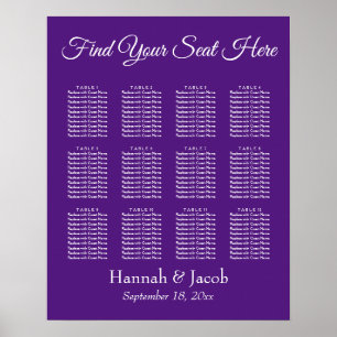 Deep Purple Wedding Reception Seating Chart