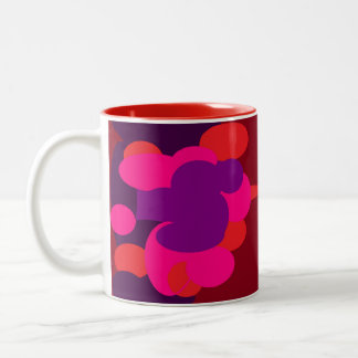 Deep purple wine red and dusky pink patterns Two-Tone coffee mug