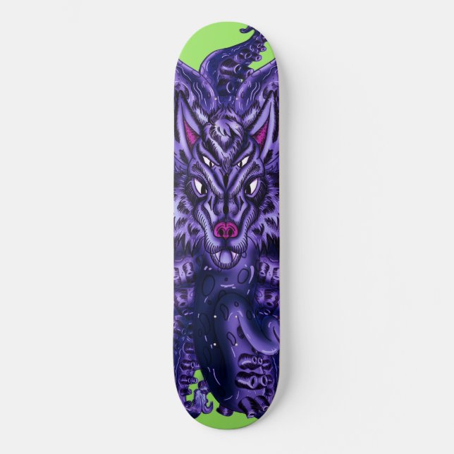 Deep Purple Wolf Tulu Skateboard (Front)
