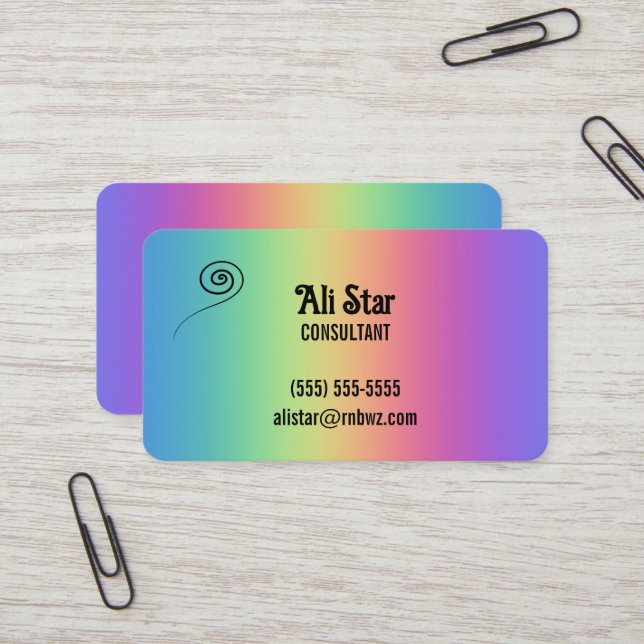 Deep Rainbow Colours Business Cards (Front/Back In Situ)
