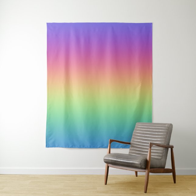 Deep Rainbow Gradient Wall Tapestry (In Situ)