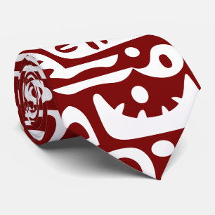 deep red and white doodles 5 of 7 tie