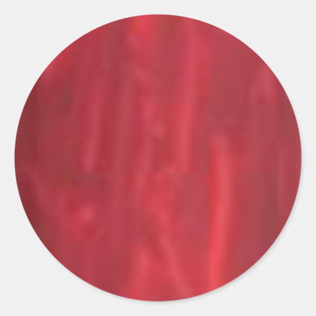 Deep Red - Artist Created Acrylic Look Classic Round Sticker (Front)
