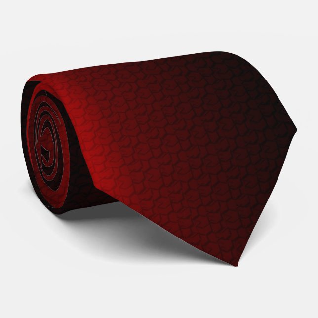 Deep Red & Black Tie (Rolled)