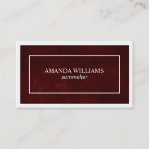 Deep Red // Borders (white) Business Card