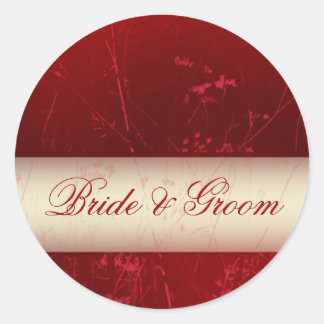 Deep red bride and groom stickers
