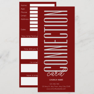 Deep Red Church Connection Card
