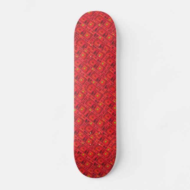 Deep Red Dollar Bill Skateboard Deck (Front)