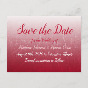 Deep Red Fade Bubbles  Save the Date Postcard