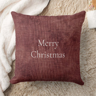 Deep Red Faux Linen (linen look) Cushion