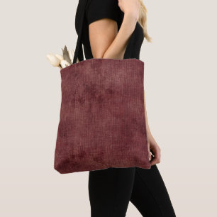 Deep Red Faux Linen (linen look) Tote Bag