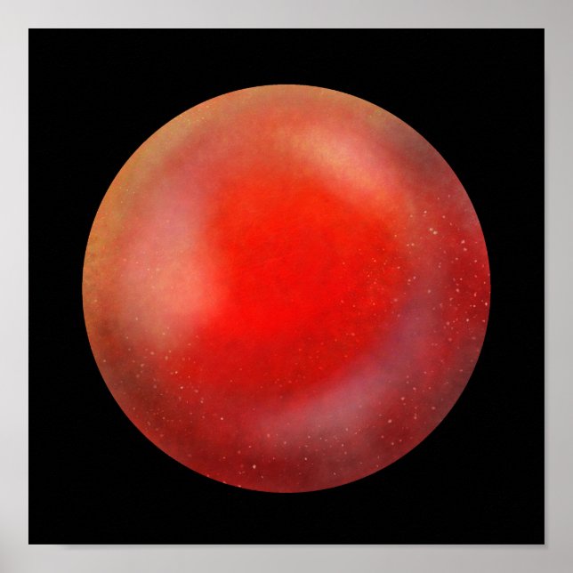 Deep Red Galaxy Orb – Crimson Marble Print (Front)