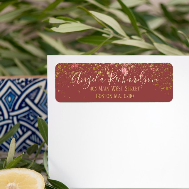 Deep Red Gold Glitter Paint Splatters Holiday (Creator Uploaded)