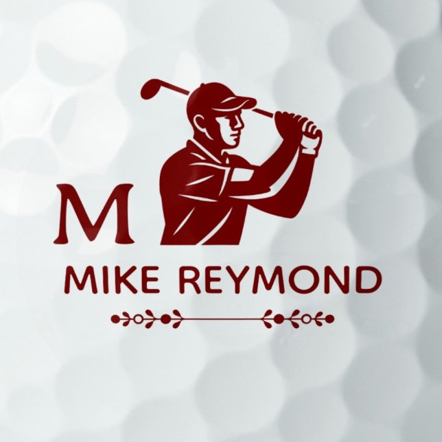 Deep Red Golfer Personalised Golf Balls (Creator Uploaded)