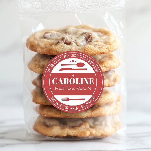 Deep Red Made With Love Food Gift Sticker (Creator Uploaded)