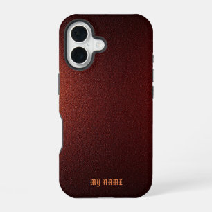 Deep Red Metallic Texture iPhone 16 Case