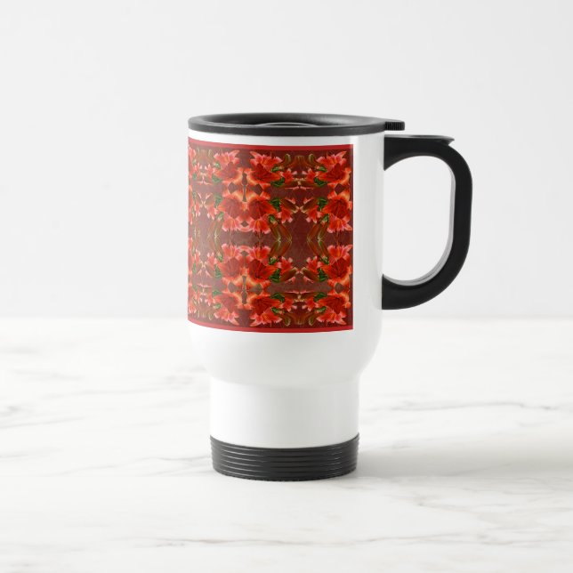 Deep Red Oriental Lily - Enhanced Travel Mug (Right)