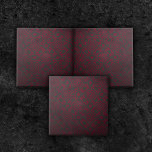 Deep Red Ornate Damask Pattern On Black Tile<br><div class="desc">Beautiful and elegant decorative tile design featuring a deep red damask pattern on a black textured background.</div>