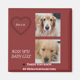 Deep Red Pet Loss Tribute Magnet