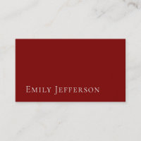 Deep Red Plain Elegant Professional Modern