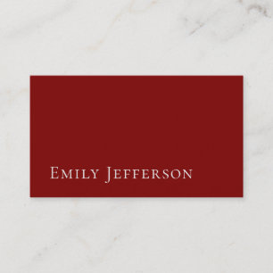 Deep Red Plain Elegant Professional Modern Enclosure Card