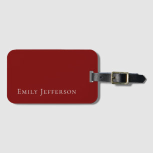Deep Red Plain Elegant Professional Modern Luggage Tag