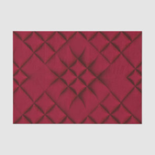 Deep Red Quilted Leather Pattern Tissue Paper