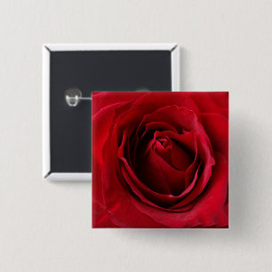 deep red rose 15 cm square badge