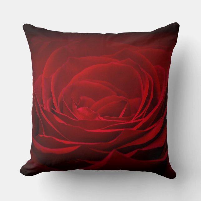 Deep Red Rose Cushion (Front)