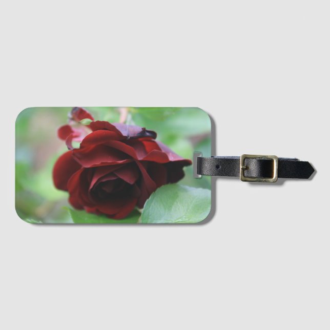 Deep Red Rose Luggage Tag (Front Horizontal)