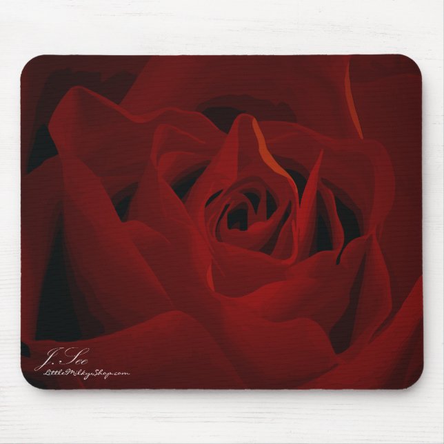Deep Red Rose Mousepad (Front)