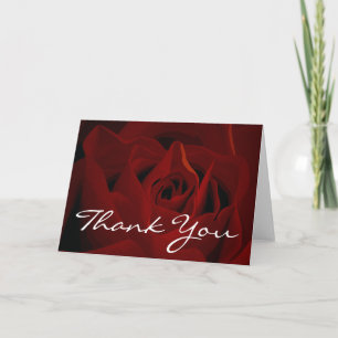 Deep Red Rose Thank You Card