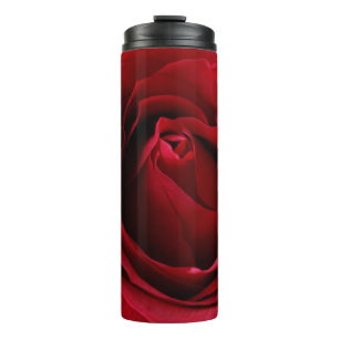 deep red rose thermal tumbler