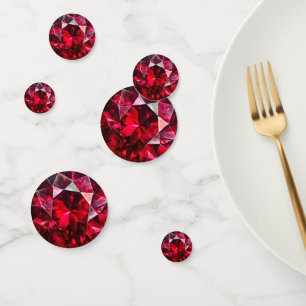 Deep Red Ruby Gem Pattern Confetti