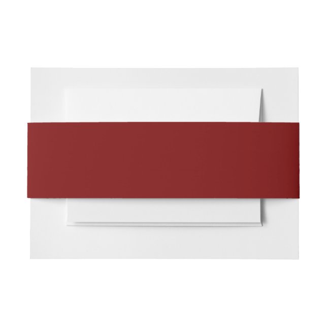 Deep Red Solid Colour Invitation Belly Band  (Front Example)