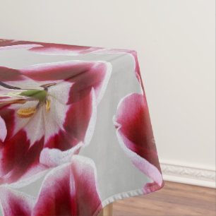 Deep red tulip tablecloth