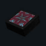 Deep Red Turquoise Merry Christmas Kaleidoscope Gift Box<br><div class="desc">Elegant Deep Red Turquoise Merry Christmas Holiday Season Greeting Kaleidoscope Design</div>
