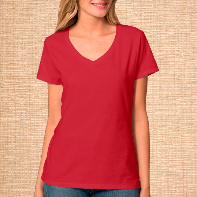 Deep Red V-Neck fashion T-Shirt / Customise (Creator Uploaded)