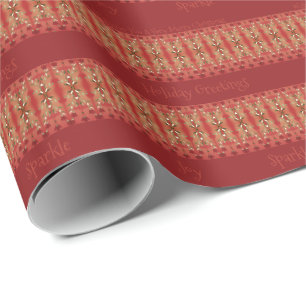 Deep Red Vintage Styled Wrapping Paper